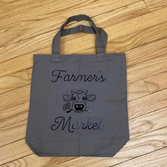 Hand crafted oversized Farmer’s Market canvas tote - Picture 2 of 4